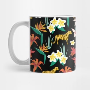 Cheetahs Between Tropical Flowers Mug